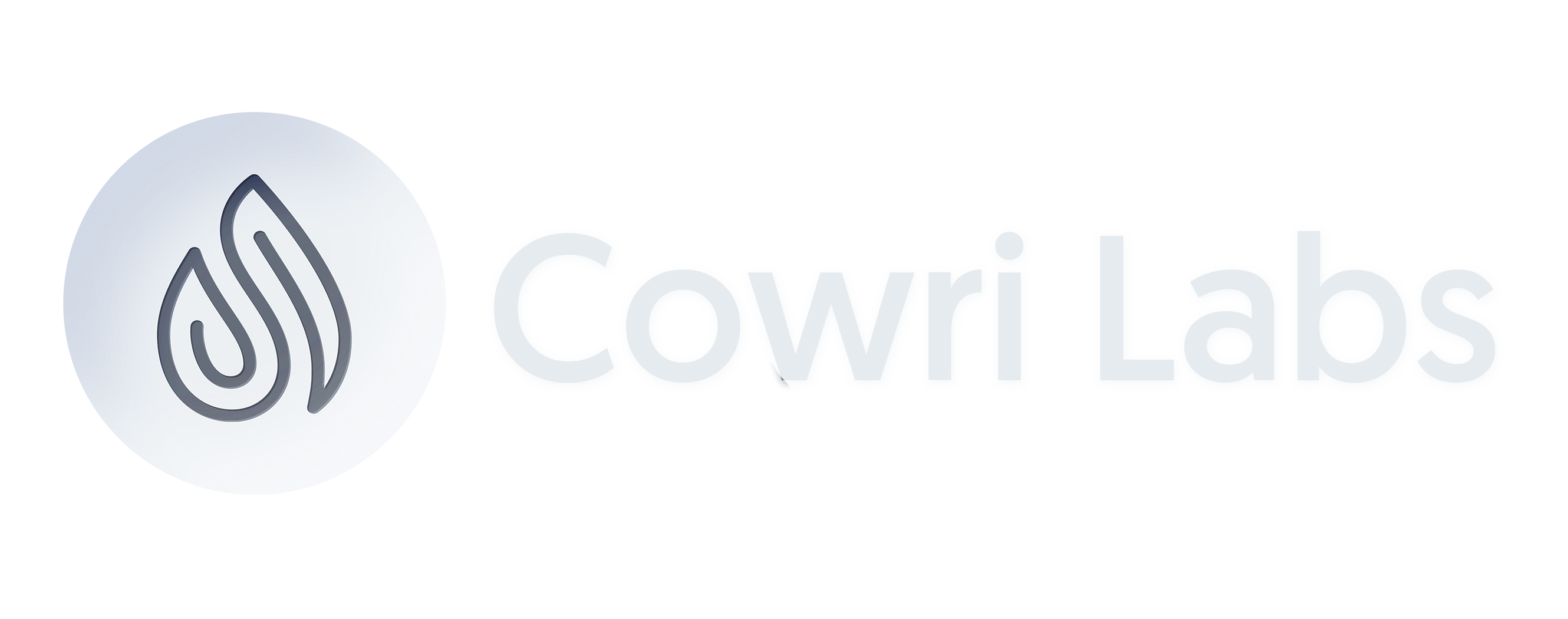 Abstract lines resembling the cross-section of a cowrie shell next to text 'Cowri Labs'